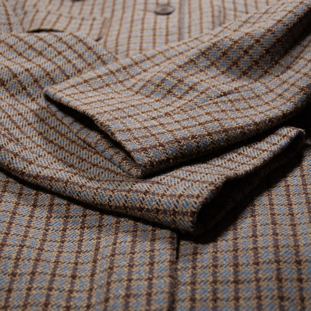 Casual Corner Womens Plaid Blazer Skirt Suit Set Size 14 Brown Blue Wool Blend - Picture 11 of 16